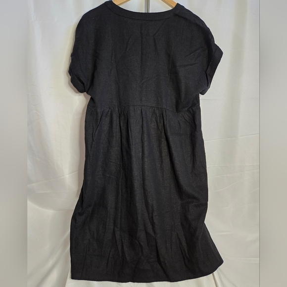 Briggs Linen Blend V-Neck Dress with Pockets | Size Med - Picture 5 of 11